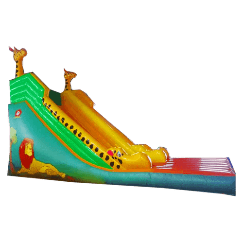 Коммерческий батут-горка "Царь зверей c жирафом"