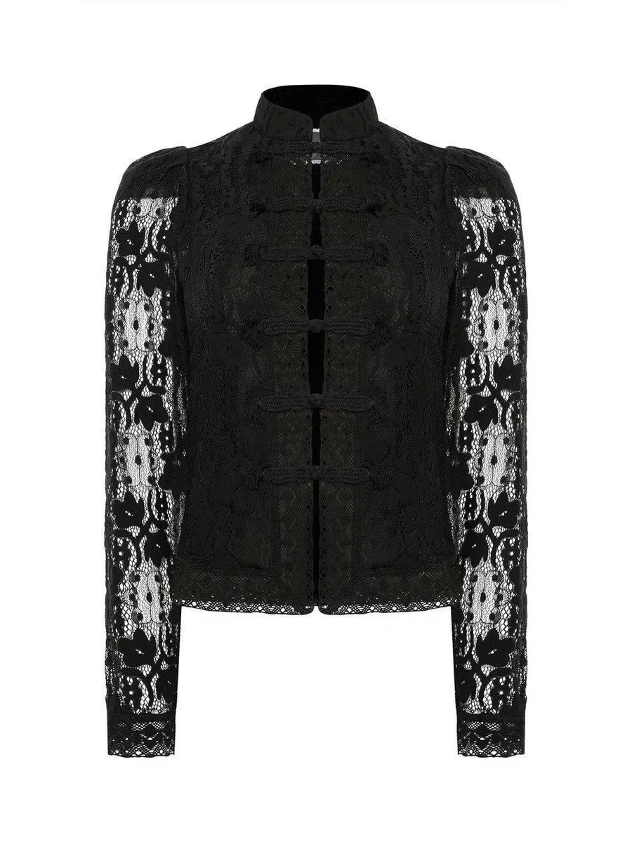 Жакет из кружева черный
