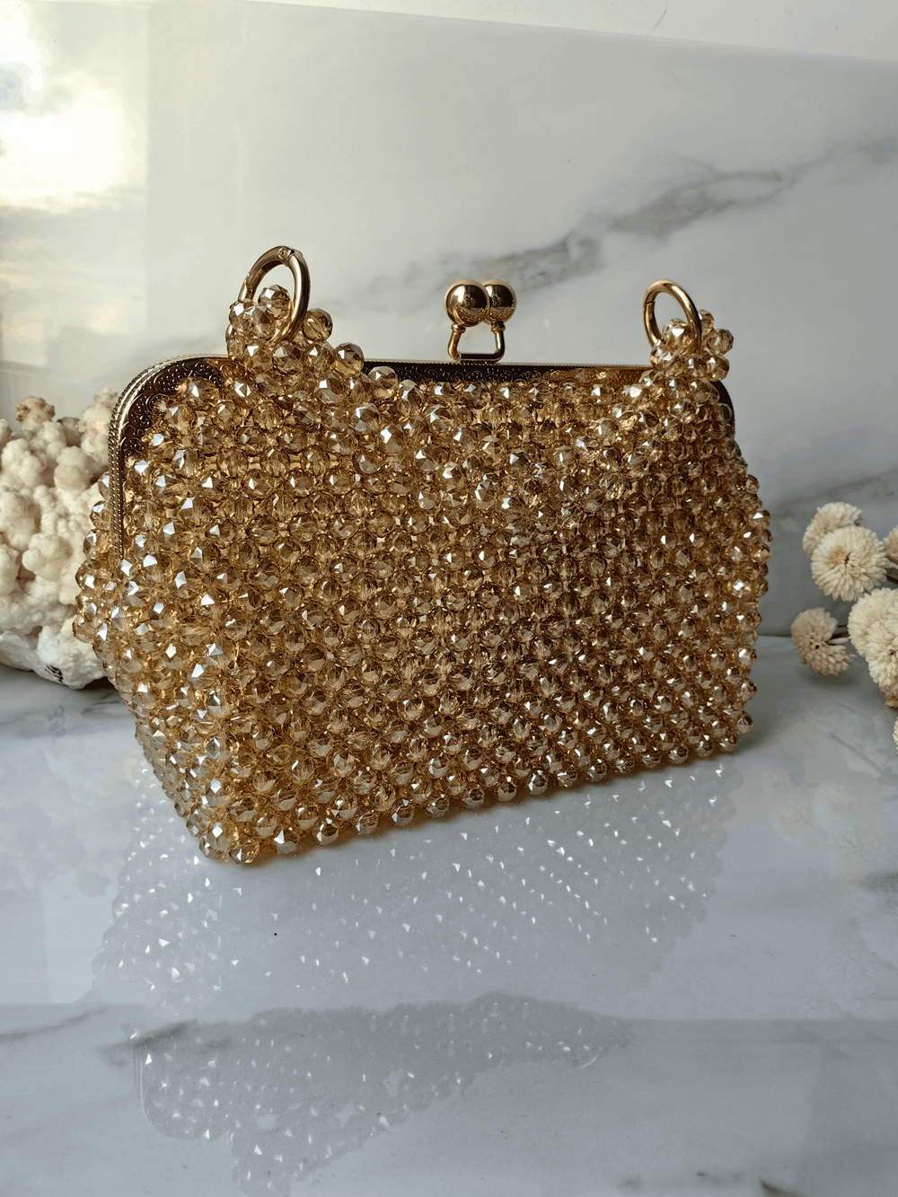 Сумка из ювелирного стекла цвет "Золото"