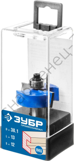 ЗУБР 38.1x13мм, хвостовик 12мм, фреза фальцевая