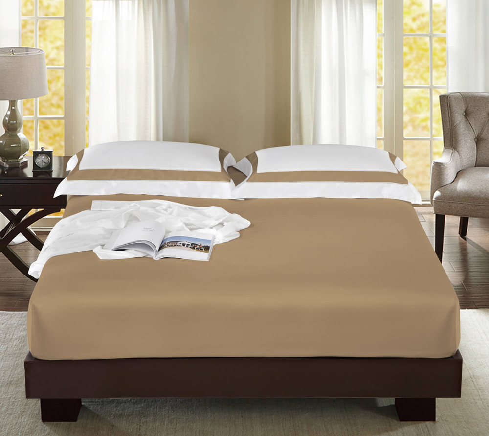 Простыня на резинке 200x200 Sharmes Tokio бронзовая