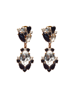 Серьги- клипсы винтажные, Чехия, черные