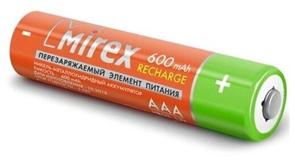 Аккумулятор R03 600 mAh Mirex (Цена за блистер 2 штуки)