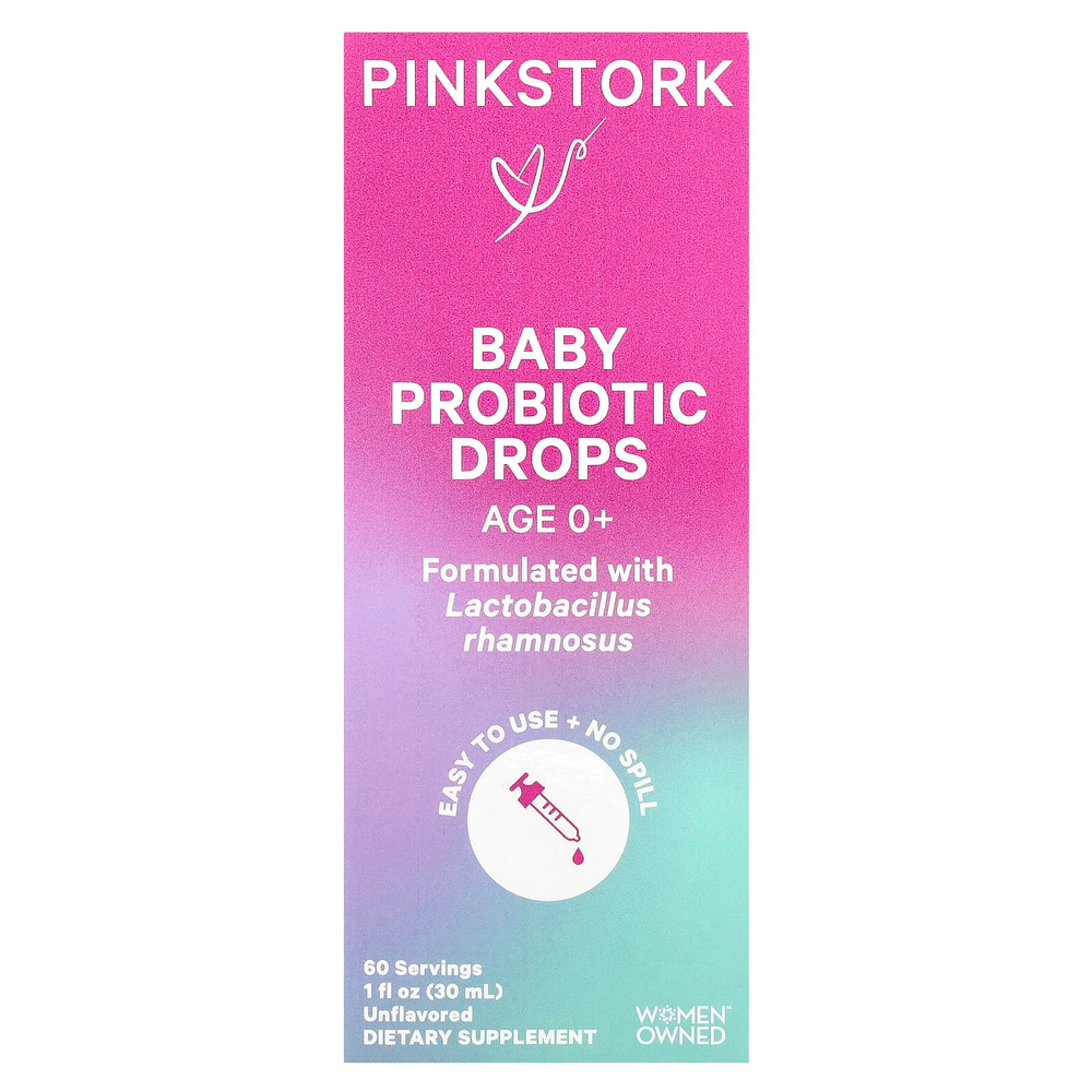 Pink Stork, Детские пробиотические капли, для детей от 0 лет, без добавок, 30 мл (1 жидк. Унция)