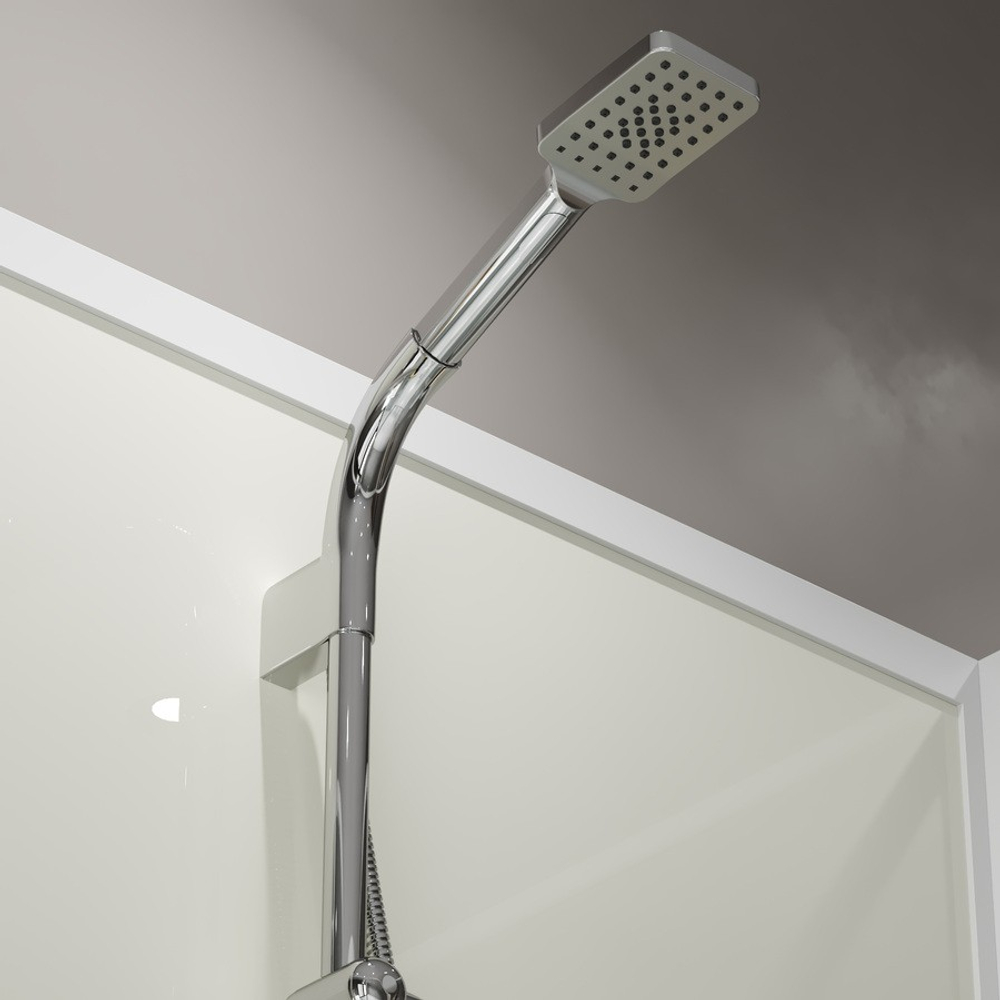 Душевая кабина Niagara Standart ST100/80/15Q/BK (100х80х200) прямоугольник,поддон 15см,распашная,проф.белый,без крыши,3 места