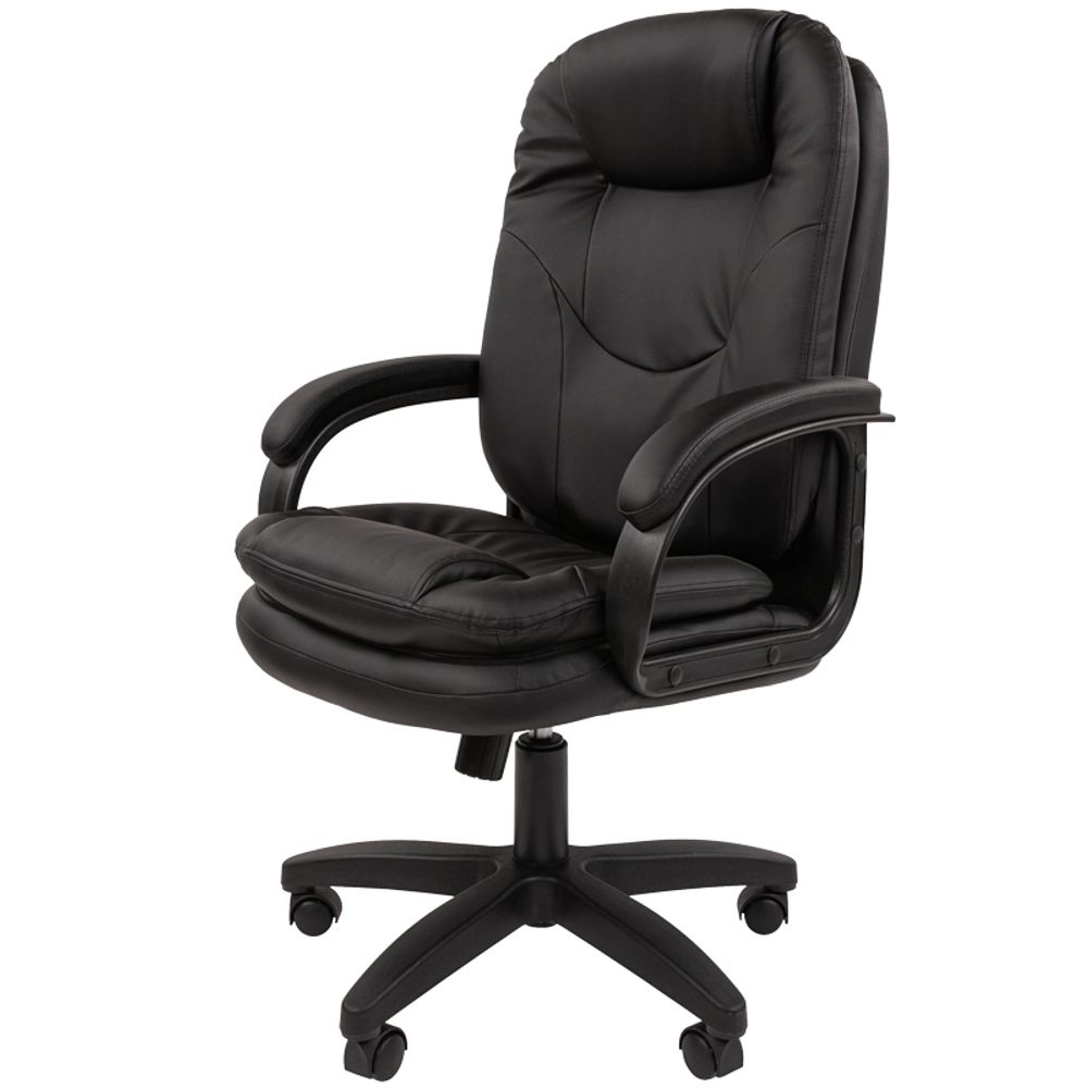 Кресло руководителя Chairman 668 LT, PL, экокожа черная, механизм качания