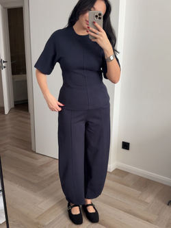 Комплект трикотажный, брюки и футболка приталенная