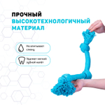 Playology жевательный канат DRI-TECH ROPE для собак средних и крупных пород с ароматом арахиса, большой, цвет голубой
