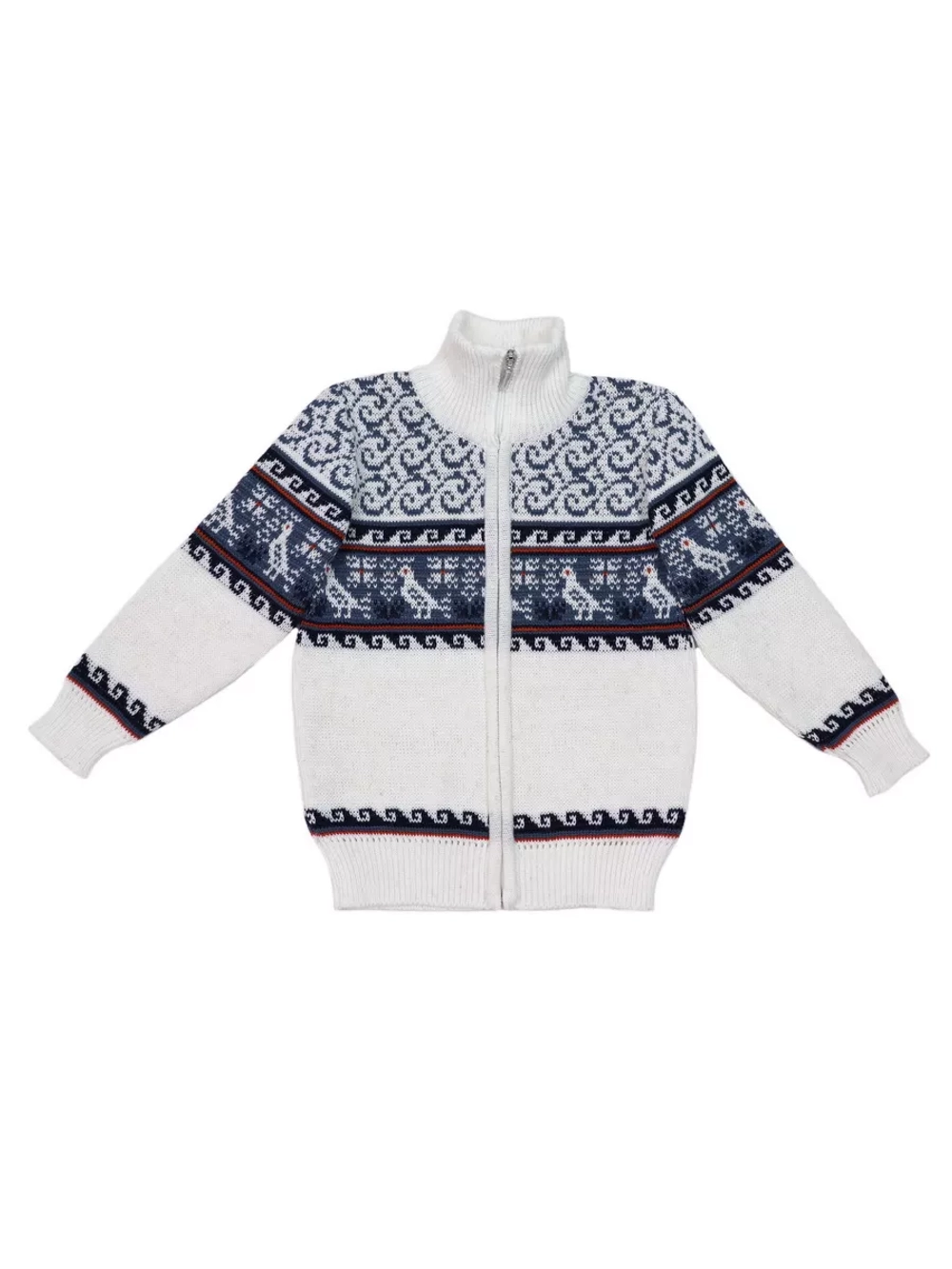 Кофта вязаная на молнии " Птичка"