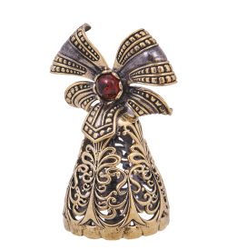 AM-4155 Колокольчик «Бант» (латунь, янтарь)