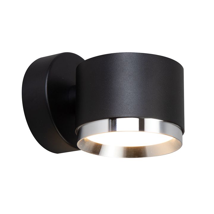 Светильник настенный Feron HL4598 Barrel DUET 12W, 230V,GX53, черный + хром IP20