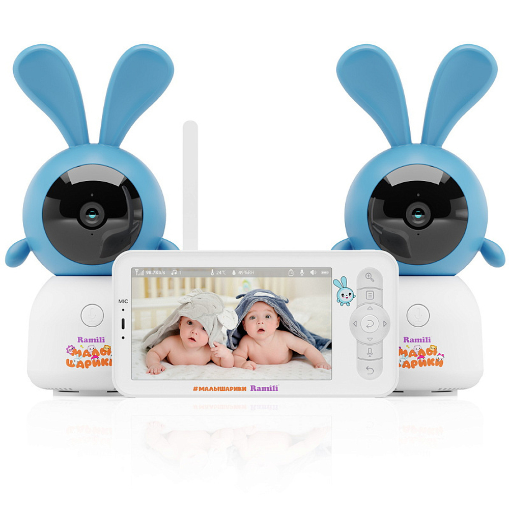 Видеоняня Ramili Baby RV100X2KROSH Крошик, с креплениями