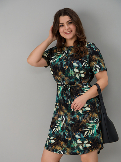 Платье Пв-137/изумрудный-листьяфэнтези