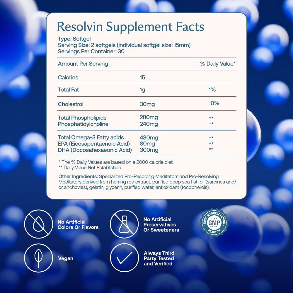BodyBio, Resolvin, ЭПК, ДГК и СПМ, 60 капсул