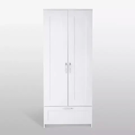 Сириус шкаф 2 двери 1 ящик 780х500х1900 Белый