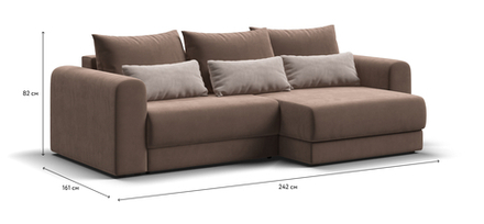 Модульный угловой диван Ричмонд Модуль Велюр Монолит мокко