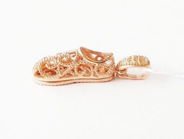 Подвеска Тапочка святого Спиридона. Ажурная. Позолота.