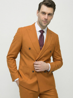 Мужской костюм двубортный (оранжевый) А73