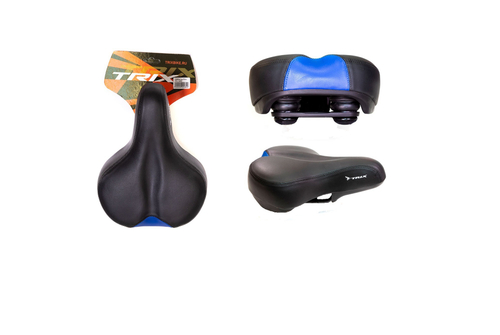 Седло TRIX комфорт 260x190 мм, эластомерное, черно-синее