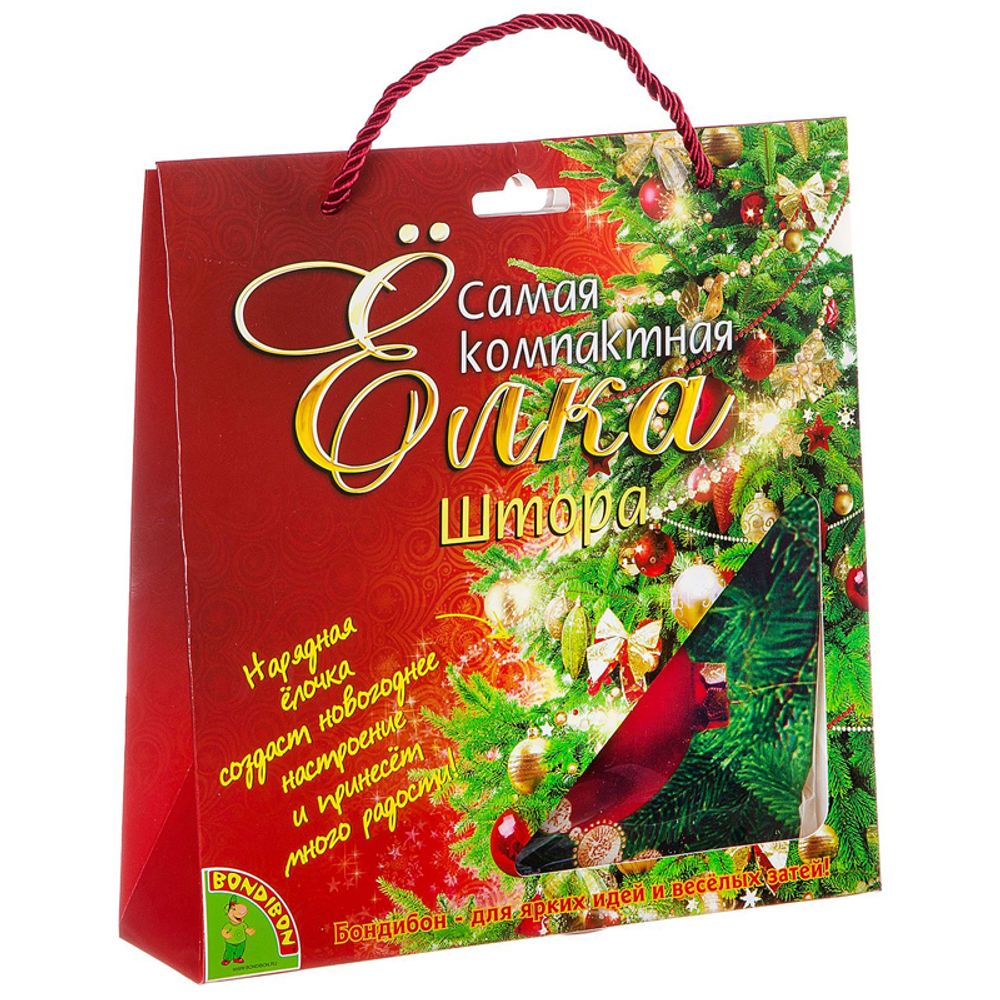 Ель декоративная Bondibon "Самая компактная елка "Штора - Новогодняя елка", 140*230см