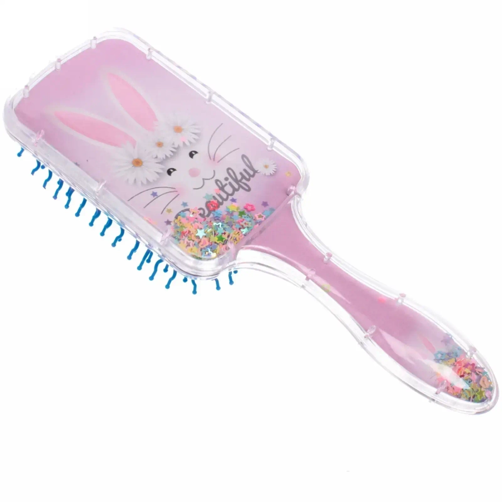 Расческа массажная детская «Animals», Зайчишка, микс 2 цвета, на подвесе, 20*6см