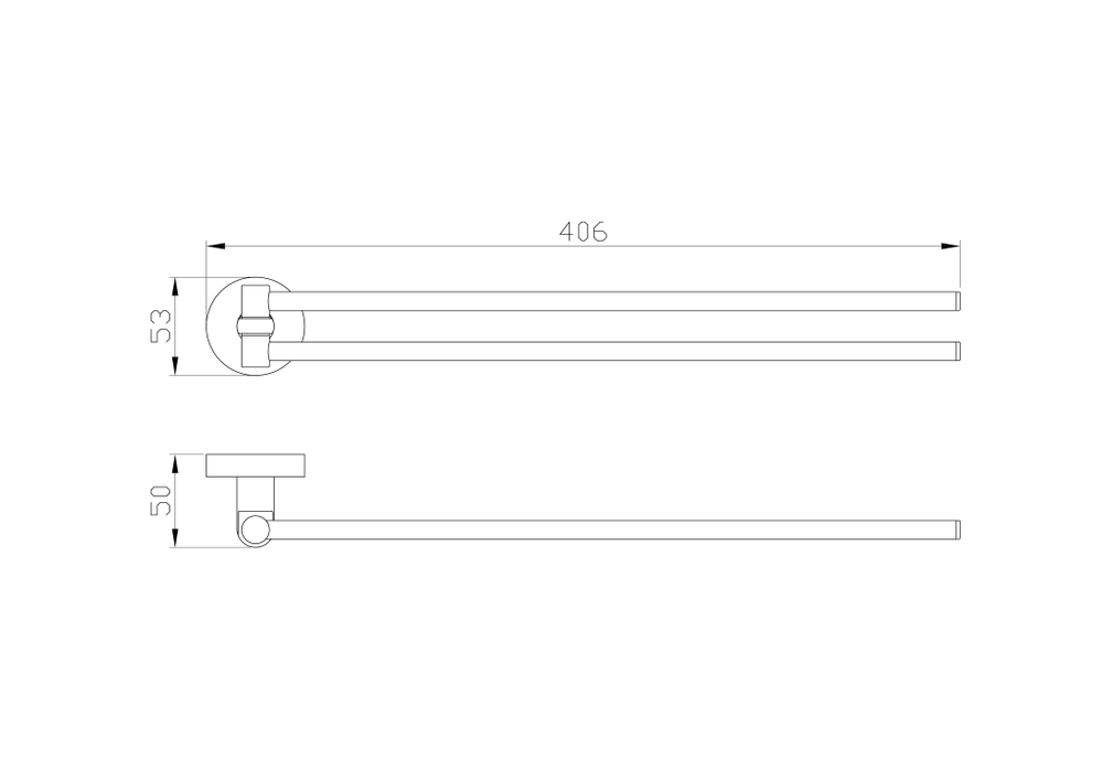 Полотенцедержатель поворотный WONZON & WOGHAND EASY, Хром (WW-8131)