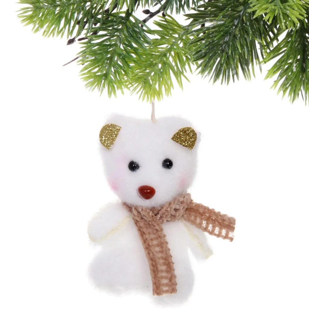 Подвеска «Медвежонок в шарфике» 8 см, Шампань