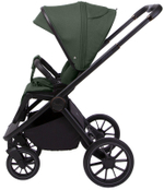 Детская коляска Peppy Monaco 3 в 1 с автокреслом Rise Oliva Green (зеленый), рама черная