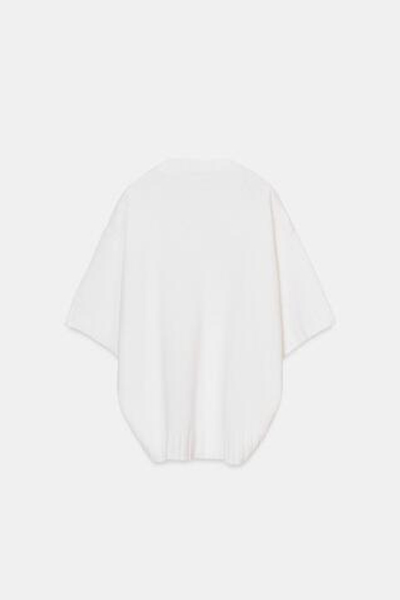 ZARA СВИТЕР С КОРОТКИМИ РУКАВАМИ И АСИММЕТРИЧНЫМ НИЗОМ, ЭКРЮ