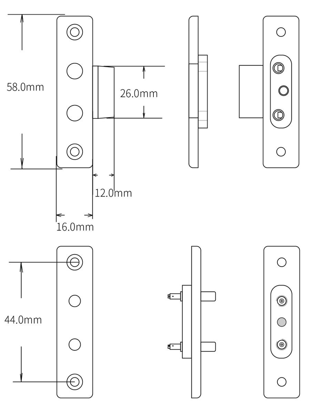 ST-DL110-WT Кабелепереход контактный врезной