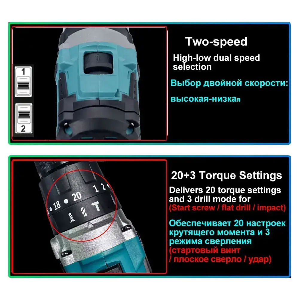 320N.M Профессиональный шуруповерт для ледобура аккумуляторный, 21 В, 13 мм, бесщеточная электрическая дрель, включая две батареи 6,0 А