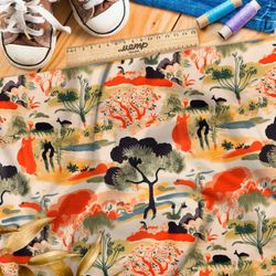 Ткань премиум интерлок живописные оттенки реальности