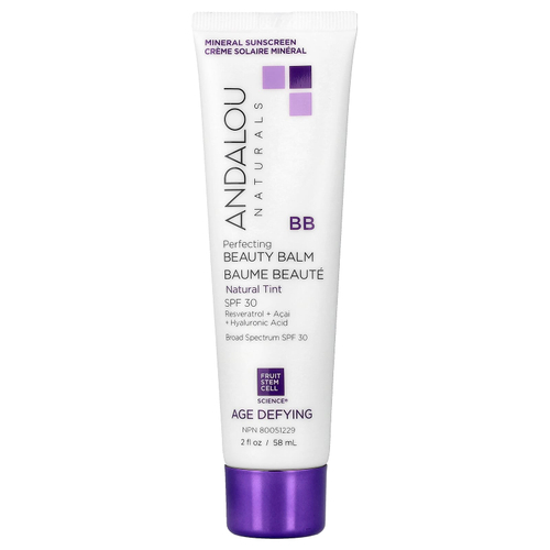 Andalou Naturals, Perfecting BB, бальзам для красоты, SPF 30, натуральный оттенок, 58 мл (2 жидк. унции)