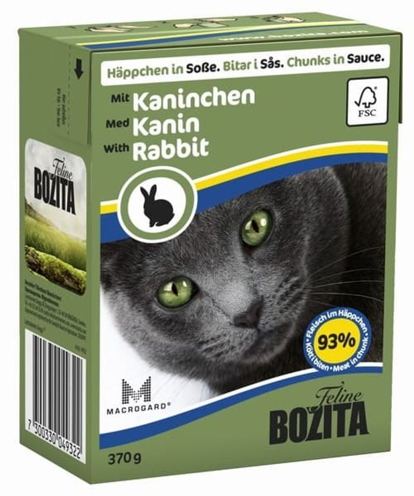 Bozita 370г. мясные кусочки в соусе с кроликом (Tetra Pak)
