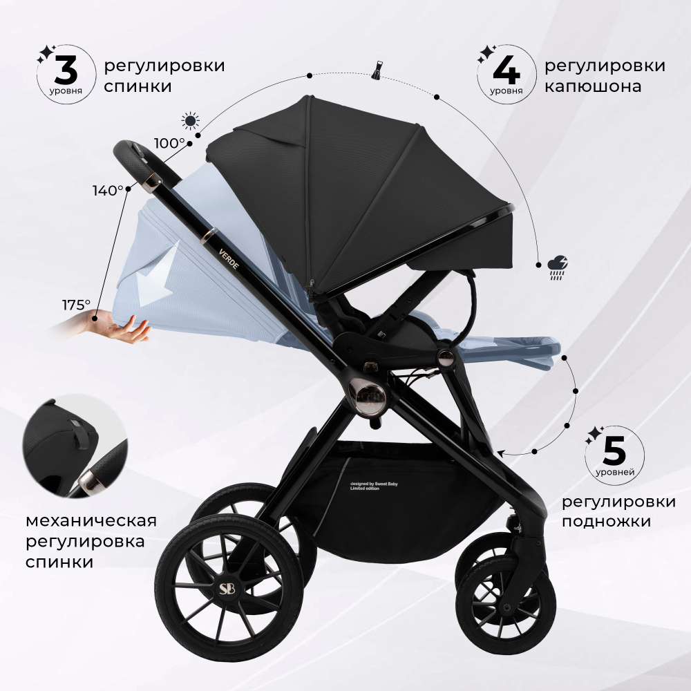 Коляска 2в1 Sweet Baby Verde Black