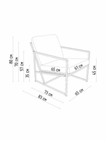 Набор мебели (Mateo), кожа ЭКО White (Белый) 3 секции