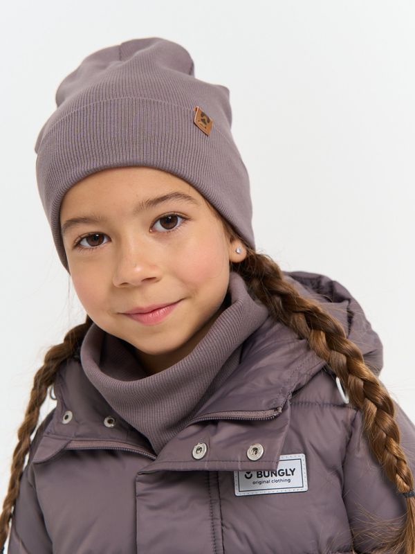 Шапка и снуд трикотажные двухслойные 