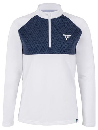 Женская теннисная футболка с длинным рукавом Tecnifibre Thermo Zipper Longsleeves - white