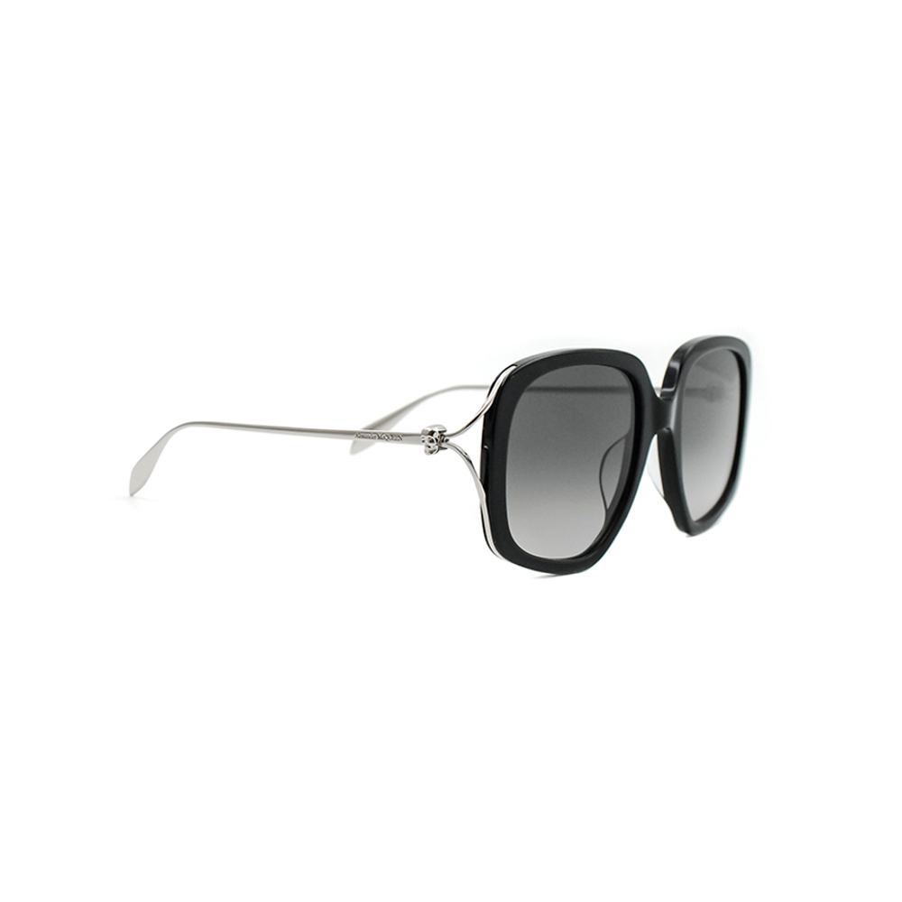 Очки Alexander McQueen AM0374S-001 квадрат черный с серебром