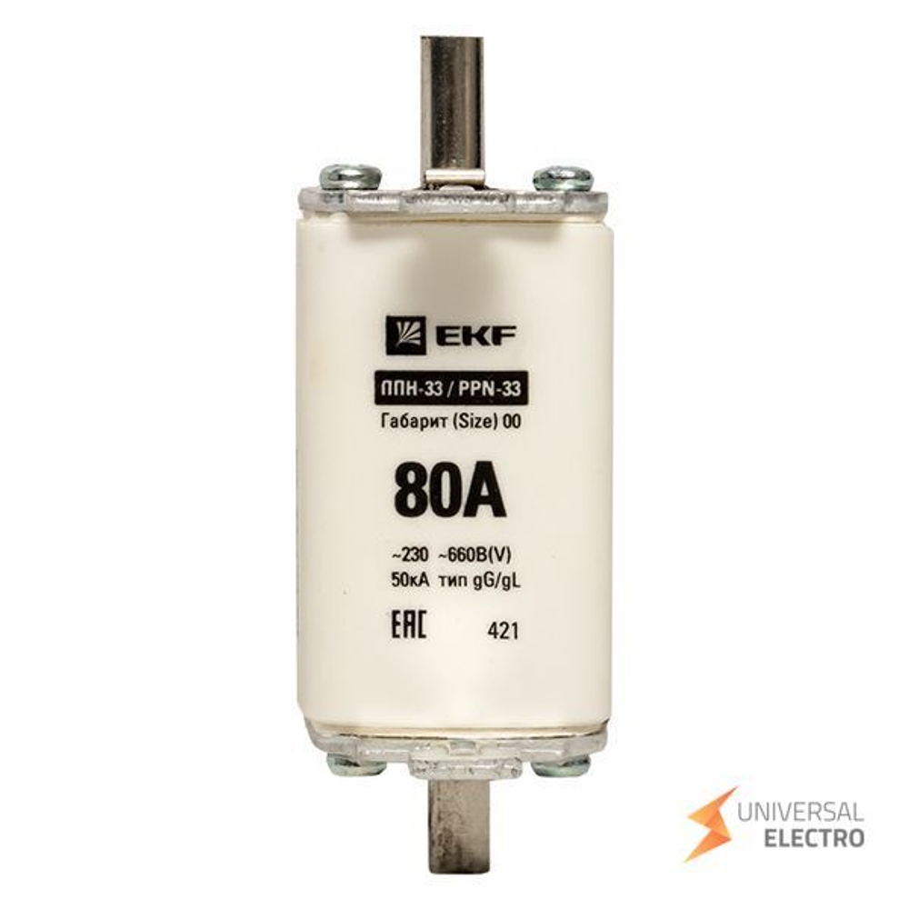 Плавкая вставка ППН-33 160/ 80А габарит 00 EKF PROxima