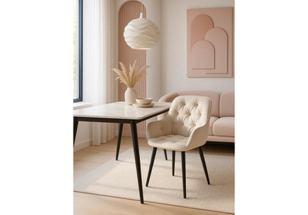 Стул на металлокаркасе Woodville Олму бежевый, черный, ножки черные
