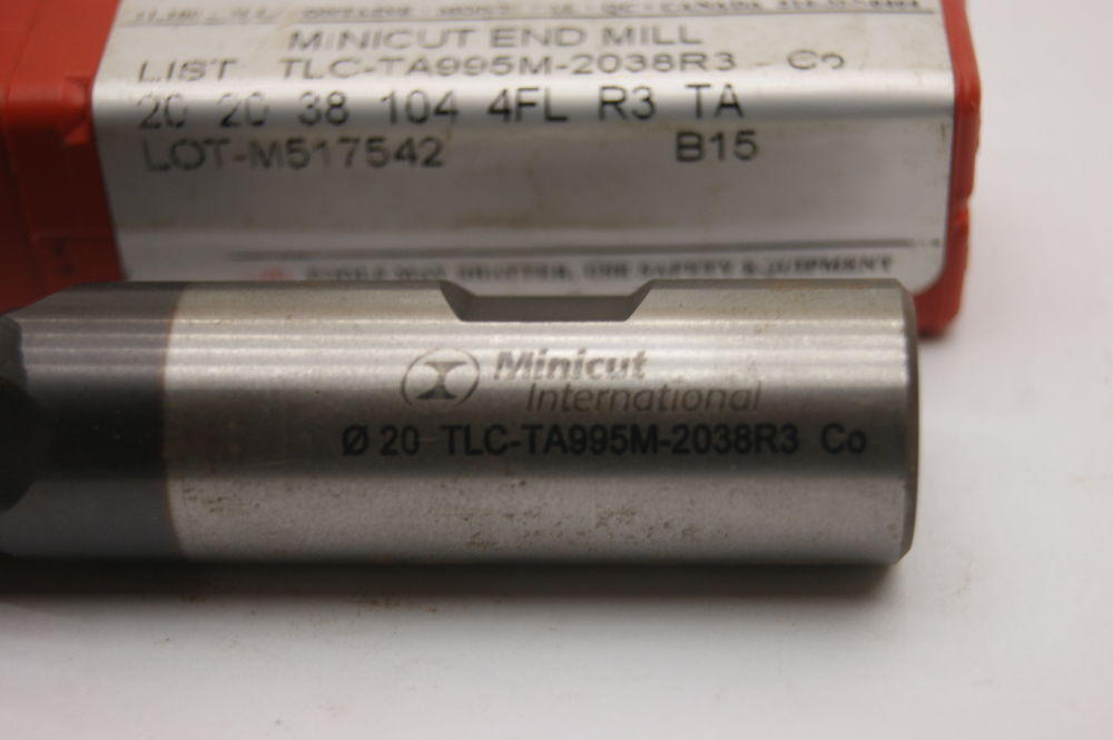 Фреза твердосплавная d20мм. MINICUT END MILL TLC-TA995M-2038R3-Co 20х20х38х104 4FL R3 TA z-4