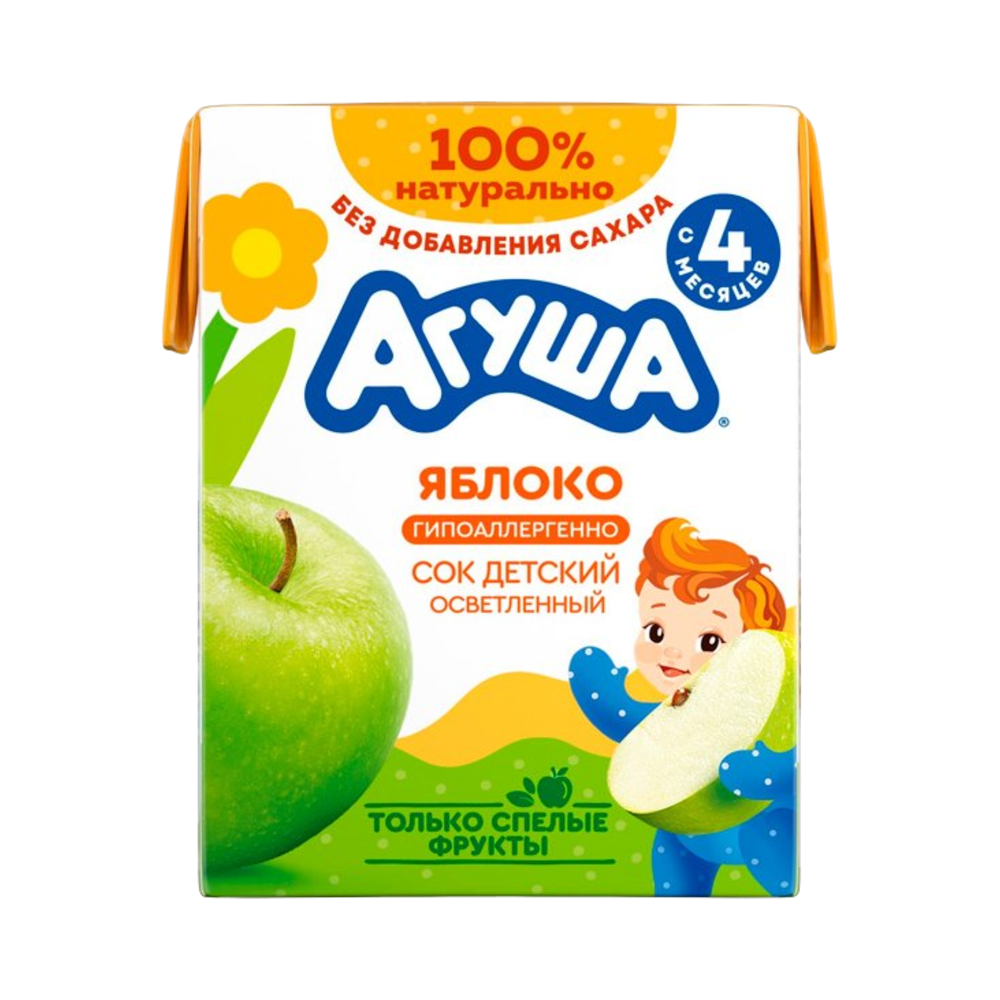 Сок АГУША яблоко осветленый 0,2л