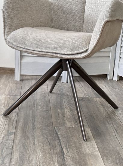 Стул PONTUS 360 град. поворот. KN01-05 Бежевый/ BZ1046-11 Бежевый/ Шоколадное золото