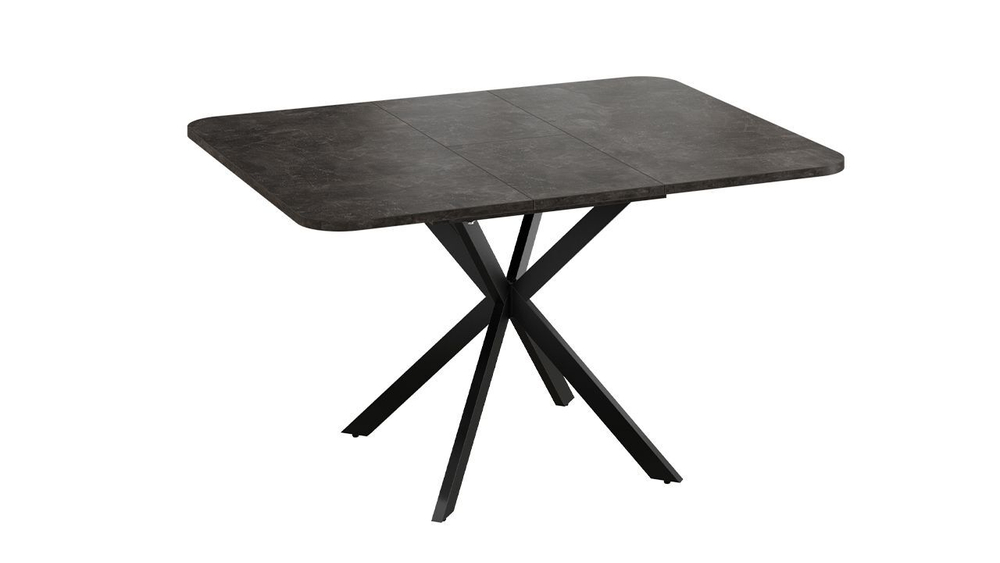 Стол кухонный обеденный раздвижной Черный муар/Ателье темный 100(131)х100х75 см