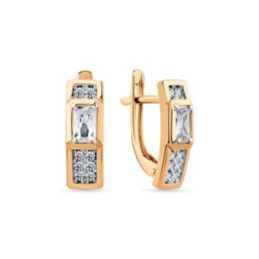 Серьги из золота с фианитами