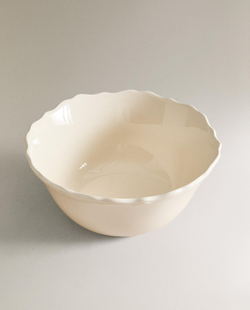 Zara Home блюдо сервировочное из фаянса, цвет бежевый, 24 см