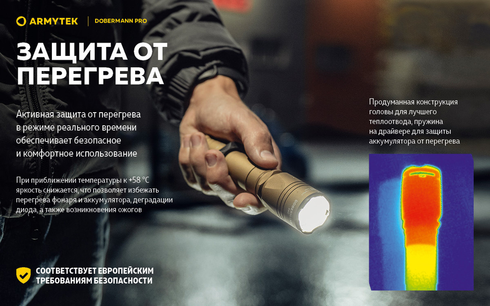 Фонарь тактический подствольный Armytek F07501WS Dobermann Pro Magnet USB Sand (теплый свет)