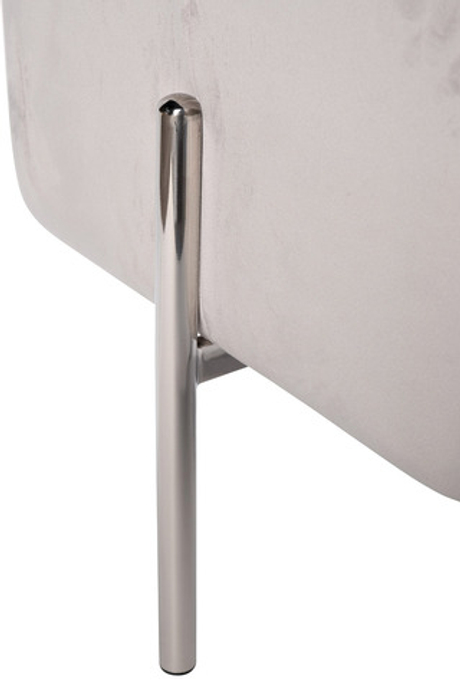 Пуф велюровый 44x42x42см Garda Decor светло-серая с хромированными ножками