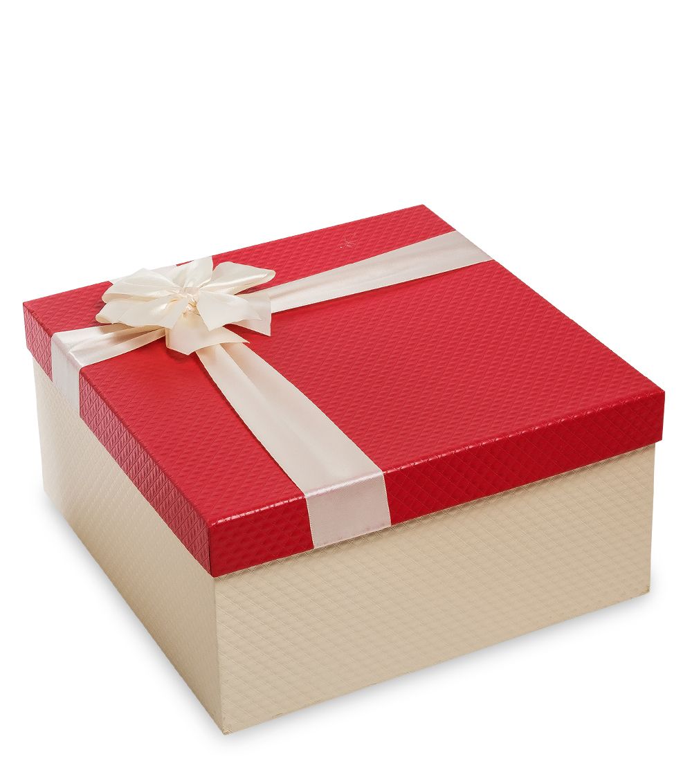 WG-51/4-B Коробка подарочная «Квадрат» цв.беж/красн.
